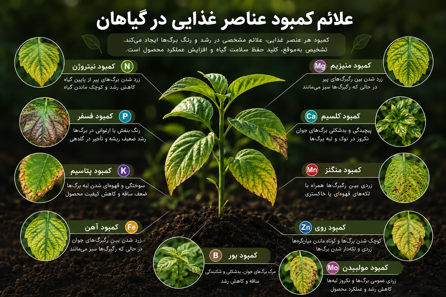 علائم کمبود عناصر غذایی در گیاهان